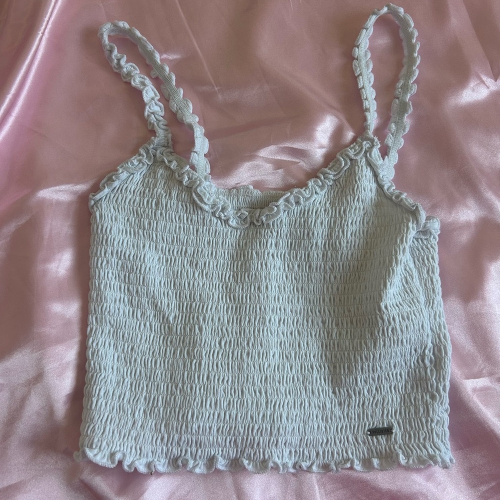Hollister White Ruffled Camisole